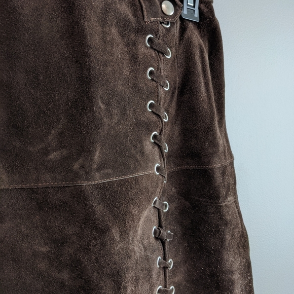 Vintage brown suede skirt - Picture 4 of 5